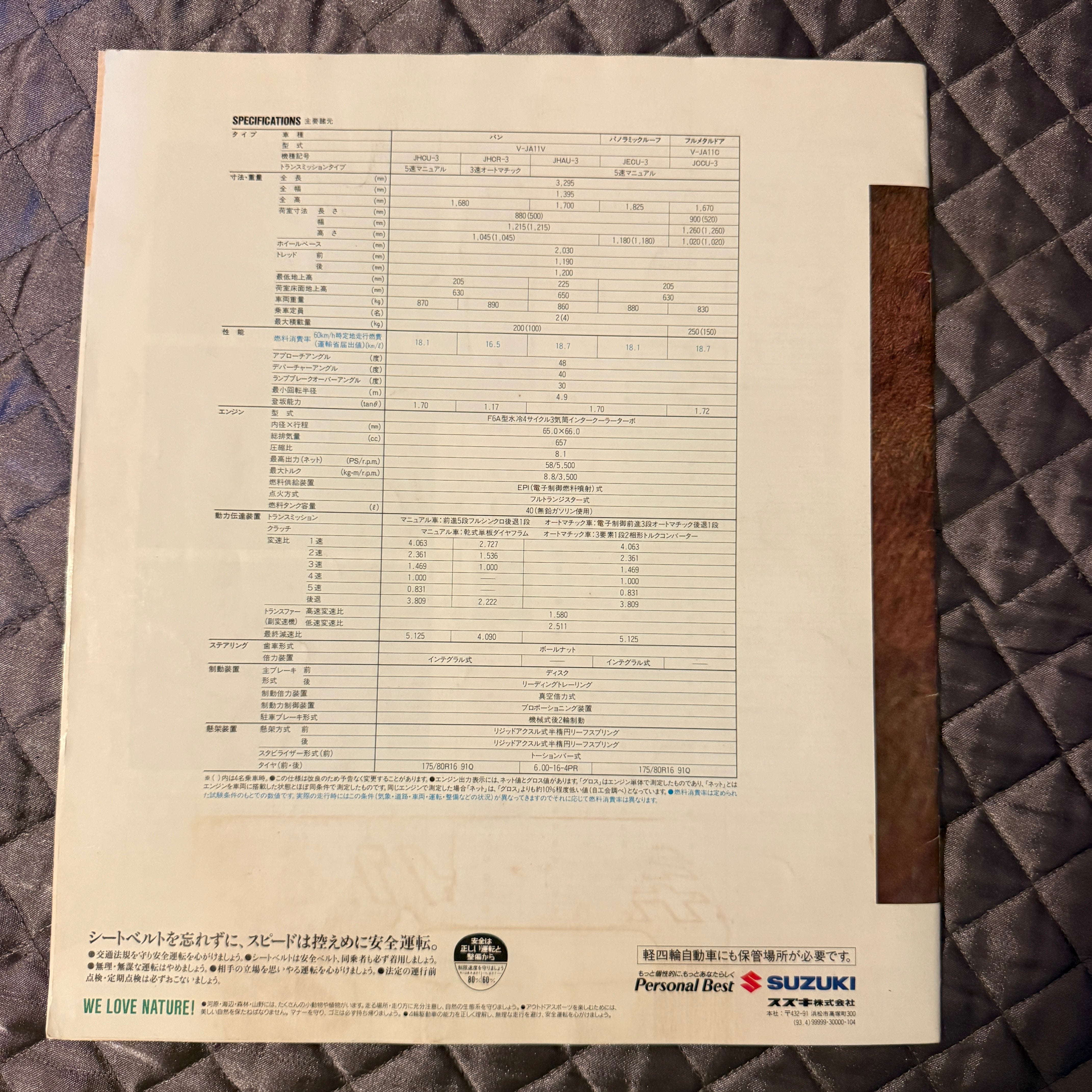 Suzuki Jimny JA Catalog