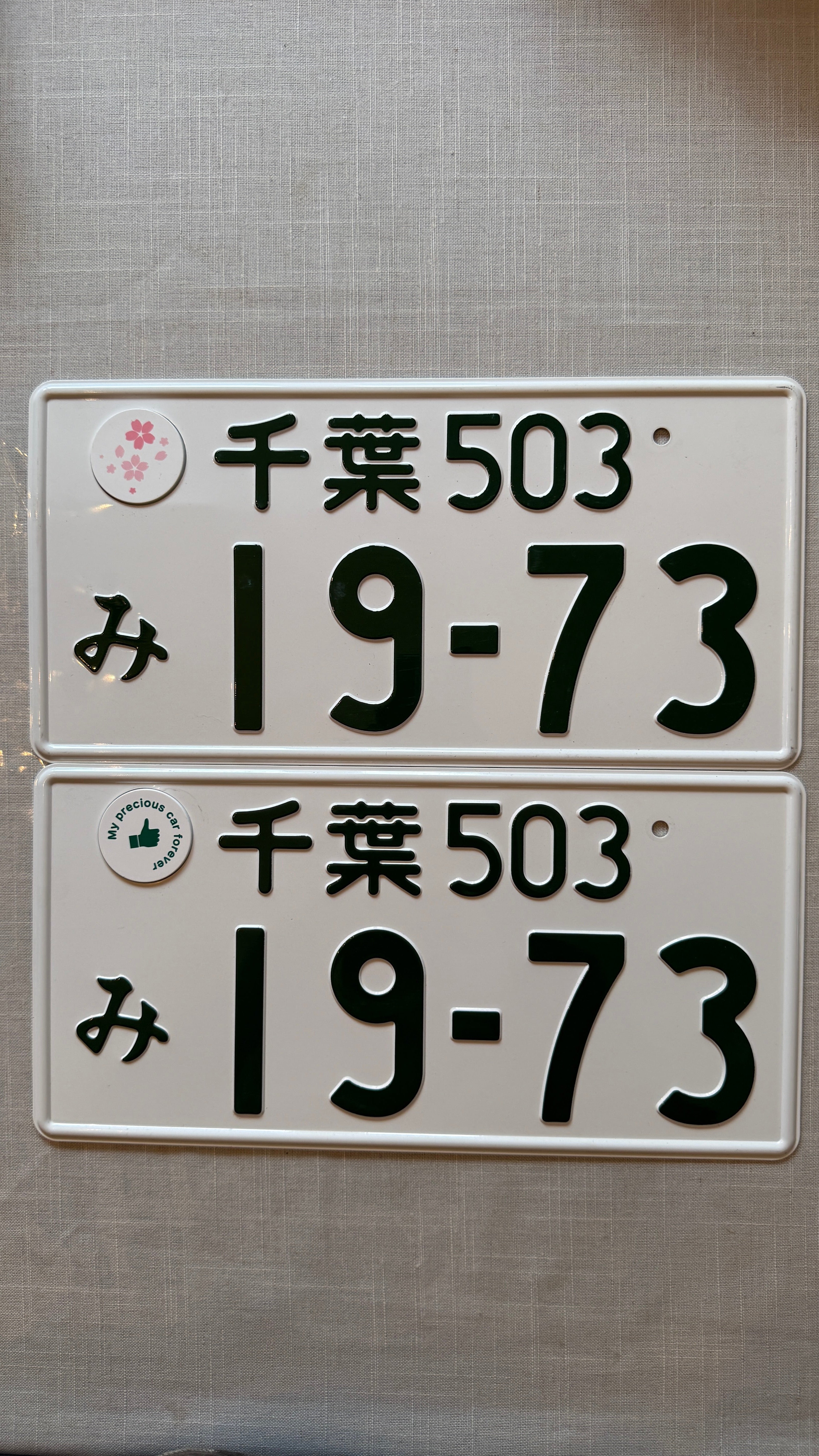 Authentic JDM 19-73 License Plate