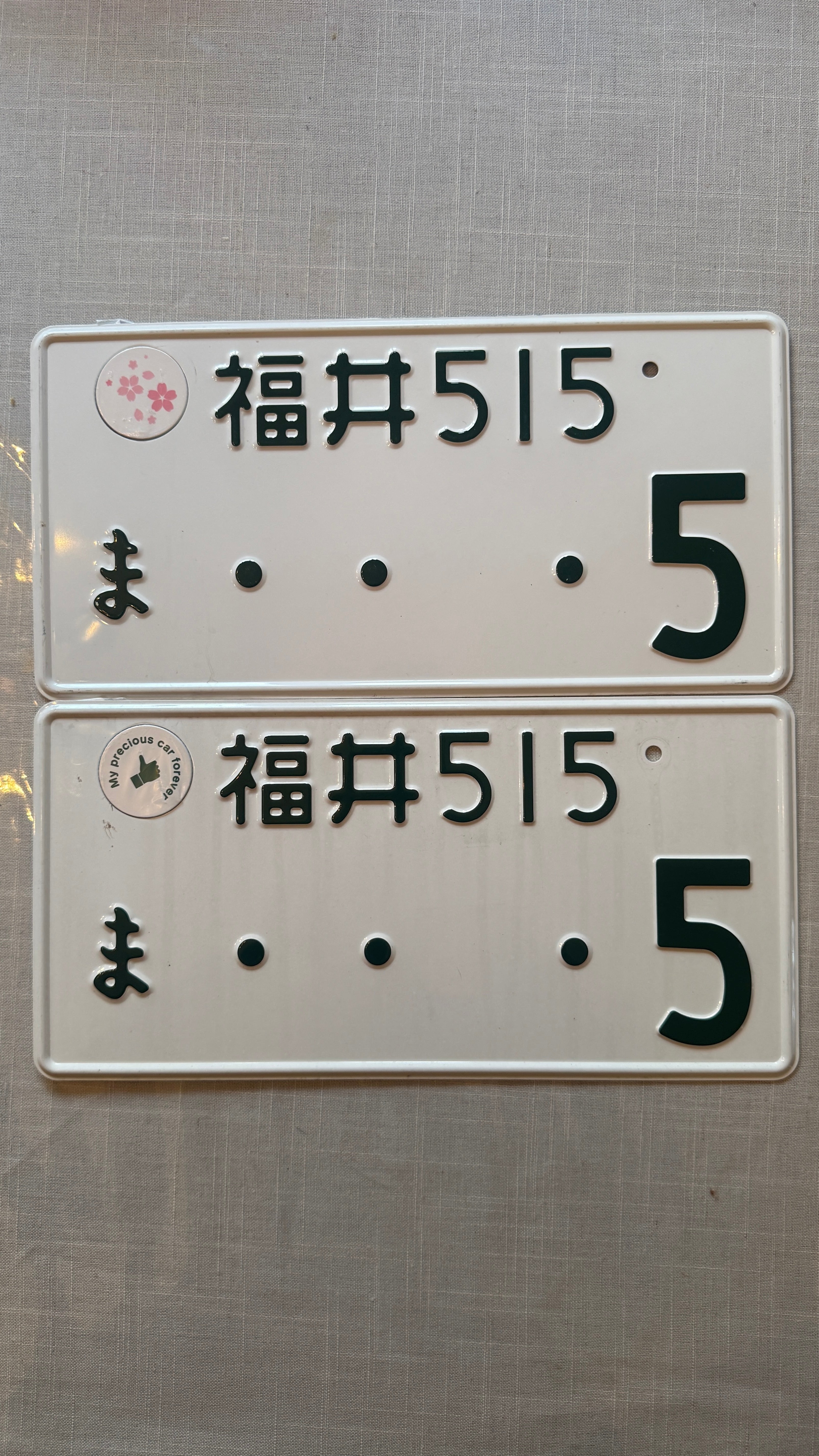 Authentic JDM -5 License Plate